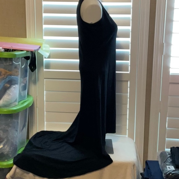 Dots Black Asymmetrical High-Low Sundress - Picture 2 of 6